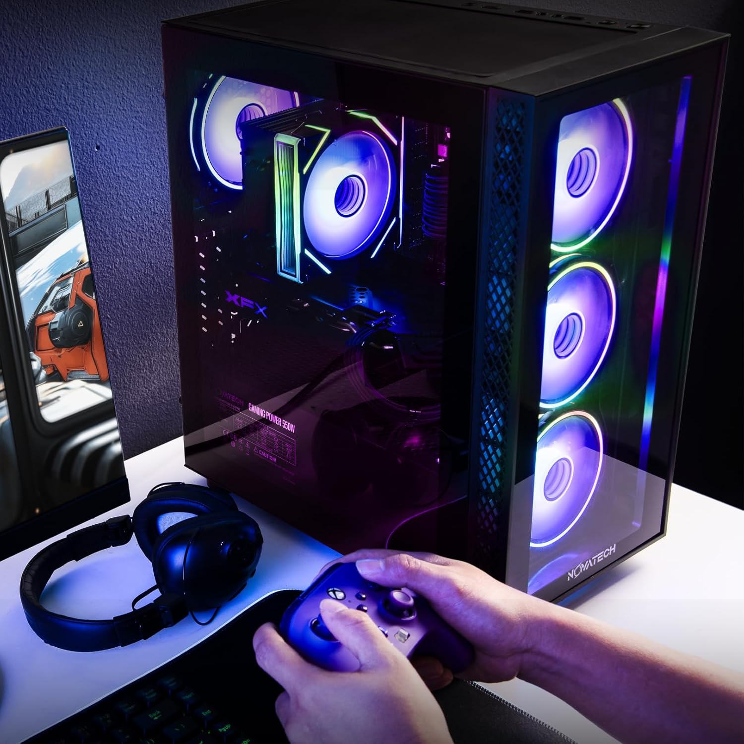 RGB Fans and Cooling System in NOVATECH Gaming Desktop