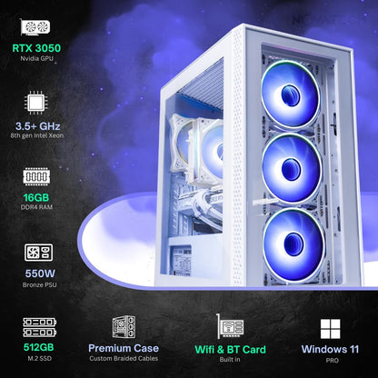specs gaming pc white case