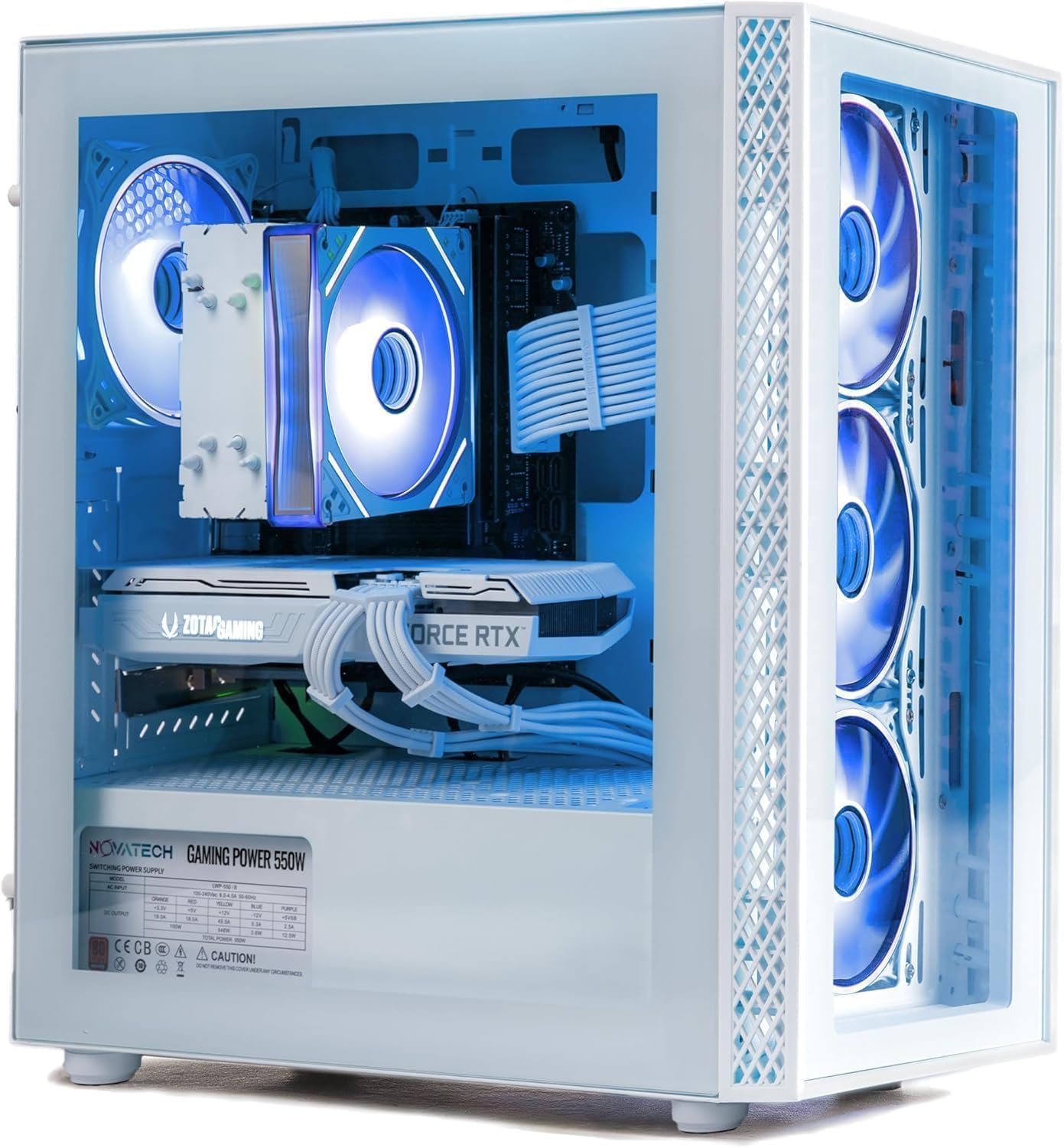 Corner view of NOVATECH RTX 3050 Gaming PC Desktop