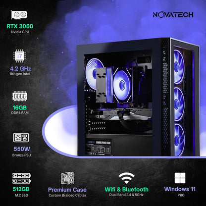 Specs of NOVATECH Phantom 2.0 Prebuilt Gaming PC with RGB Lights