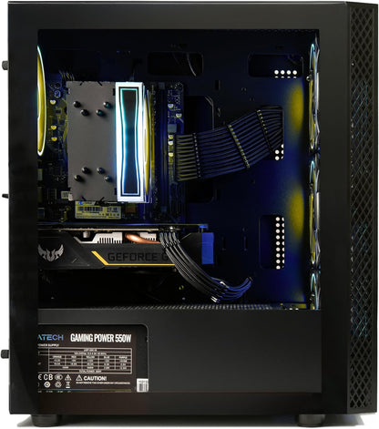 Side View of NOVATECH Phantom 2.0 Prebuilt Gaming PC with RGB Lights