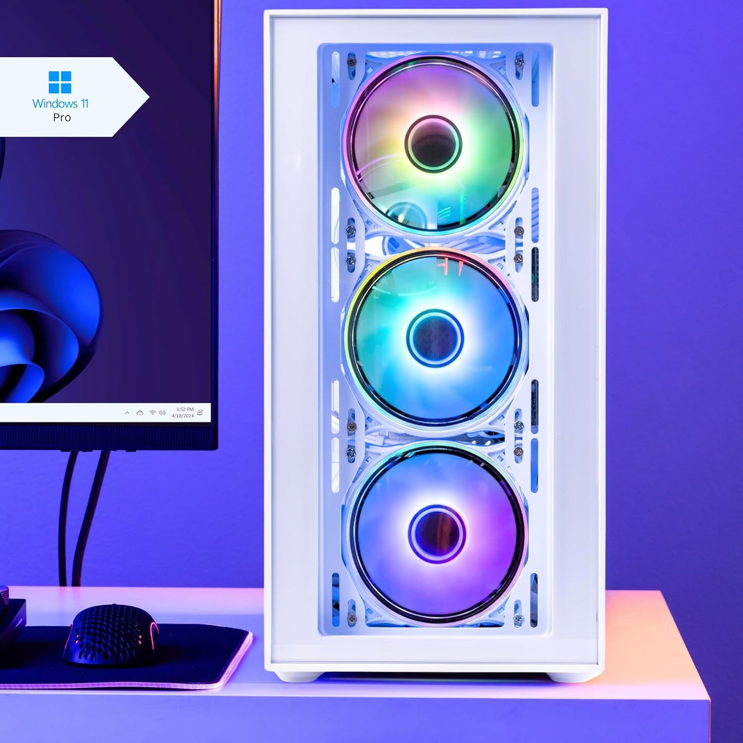 NOVATECH Phantom Gaming PC Tower with RGB Fans